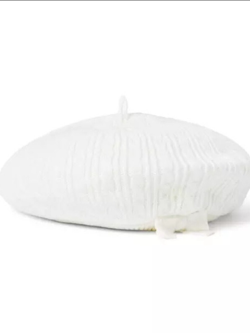 White Knit Beret Hat - Brand Unknown